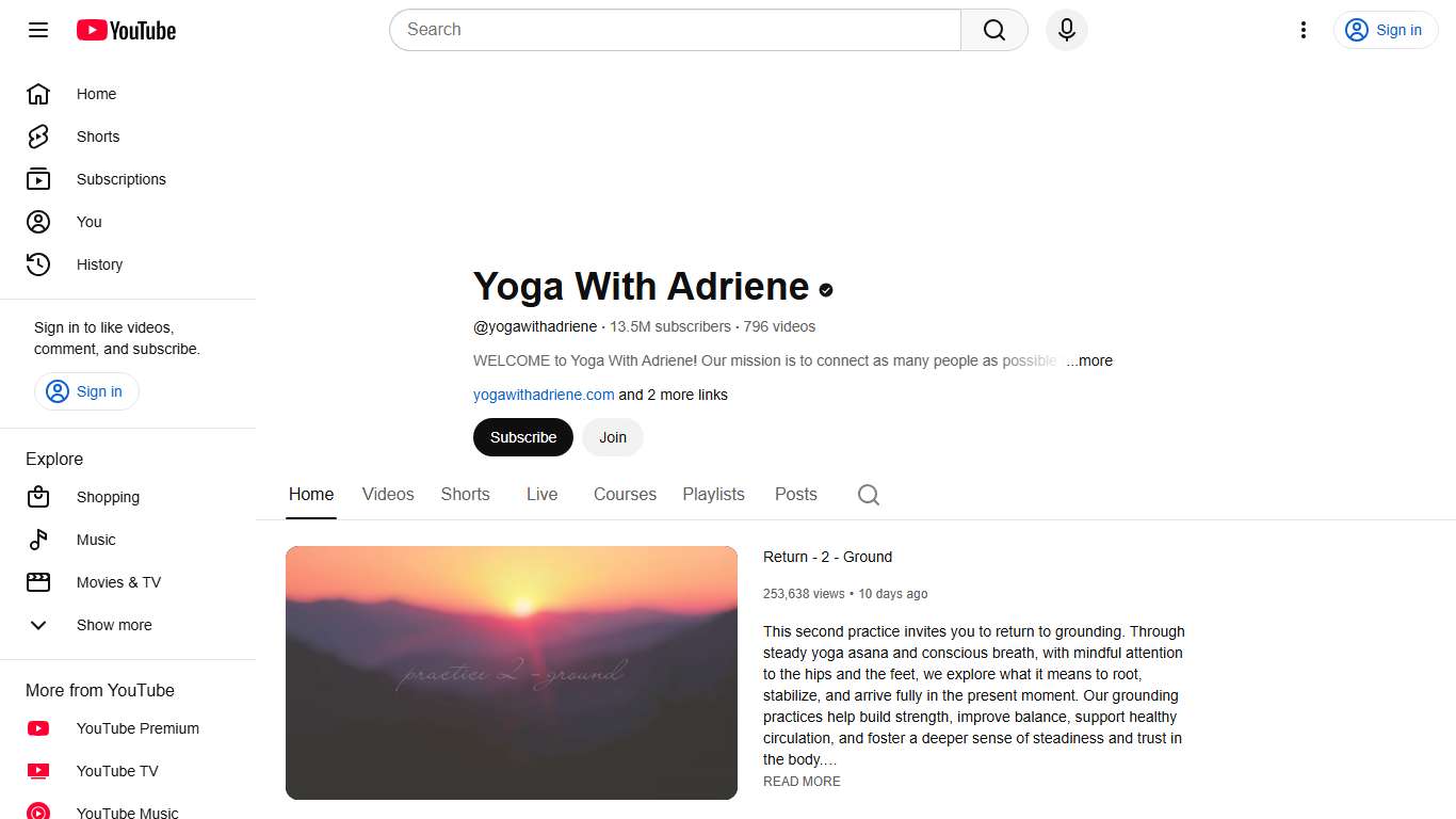 Yoga With Adriene - YouTube